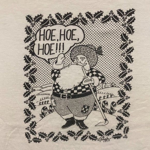 Vintage 90s Funny Santa Claus Shirt Farmer Single Stitch Tee - Picture 3 of 7